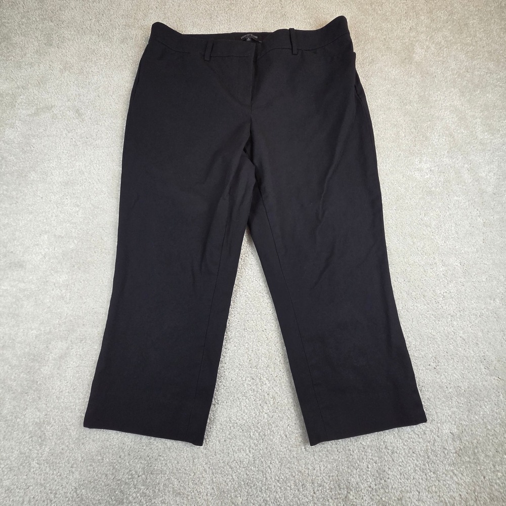 Lafayette 148 New York Black Capri Stretch Trousers Womens Size 10